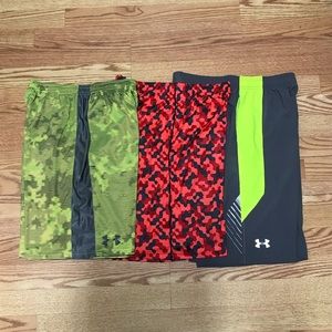 Under Armour boys YXL heat gear shorts lot of 3